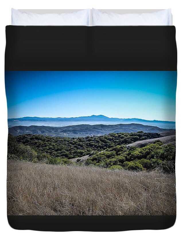 Bommer Canyon Duvet Cover featuring the photograph Bommer Canyon Ridge View by Pamela Newcomb