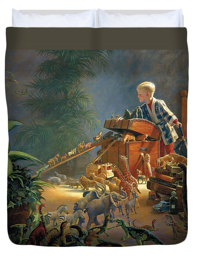 Noah's Ark Duvet Cover featuring the painting Bon Voyage by Greg Olsen