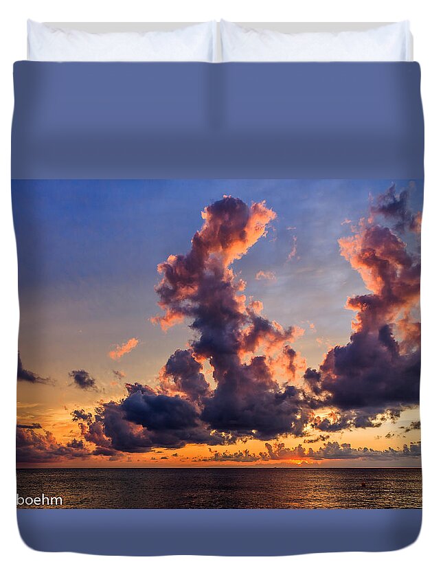 Sunset Duvet Cover featuring the photograph Boogie Nights by Fred Boehm