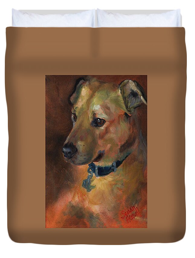 Oil Painting Duvet Cover featuring the painting Boone by Susan Hensel
