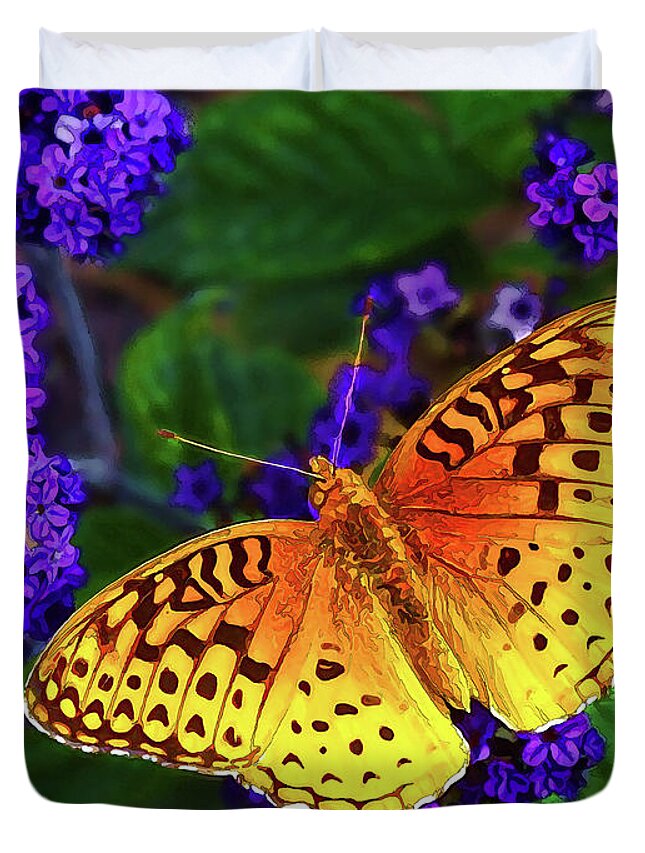 Nature Duvet Cover featuring the photograph Boothbay Butterfly by ABeautifulSky Photography by Bill Caldwell