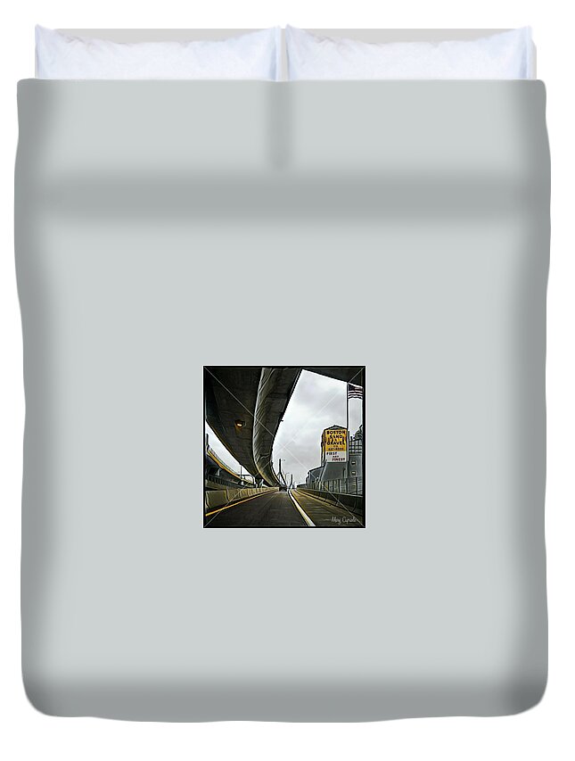 Boston Duvet Cover featuring the photograph Boston Sand and Gravel by Mary Capriole