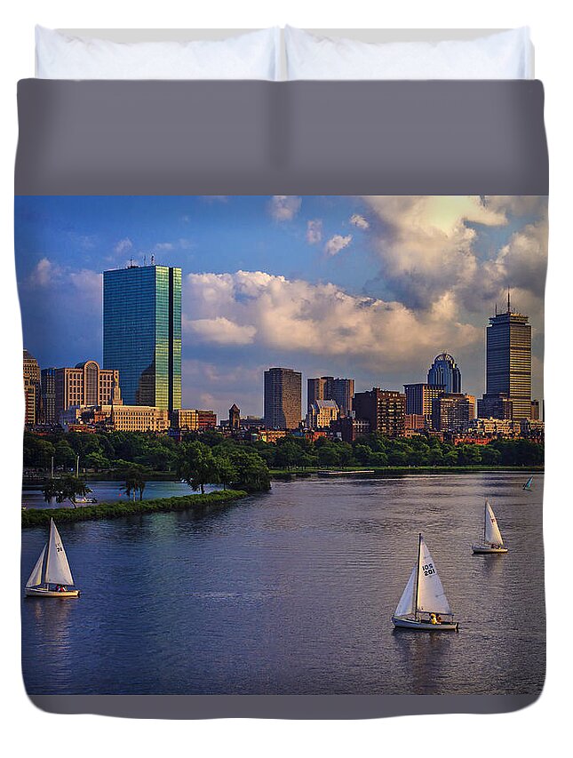Longfellow Bridge Duvet Cover featuring the photograph Boston Skyline by Rick Berk