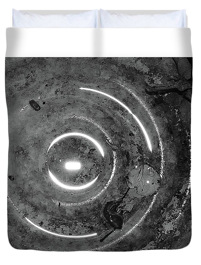 Circle Duvet Cover featuring the photograph Bottom of the Barrel by Ted Keller