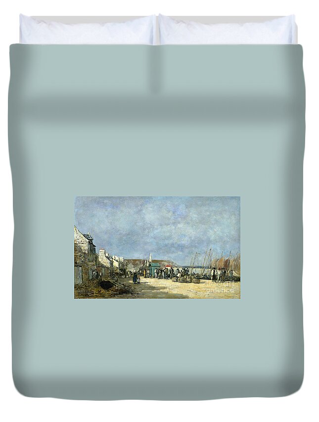 1873 Duvet Cover featuring the photograph Boudin: Camaret, 1873 by Granger