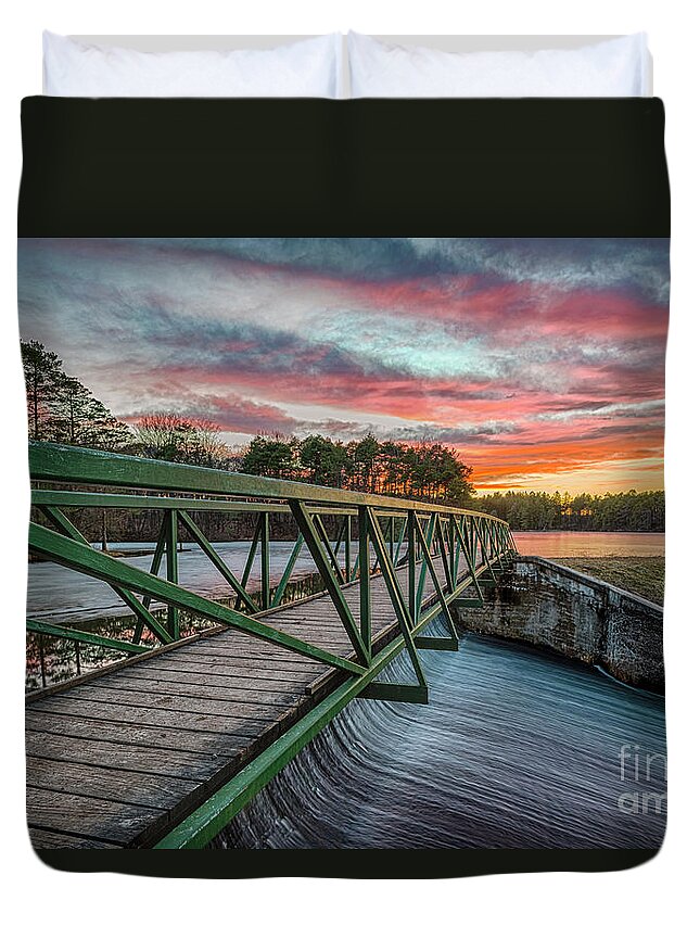 Boughton Duvet Cover featuring the photograph Boughton Bridge to Beauty by Joann Long