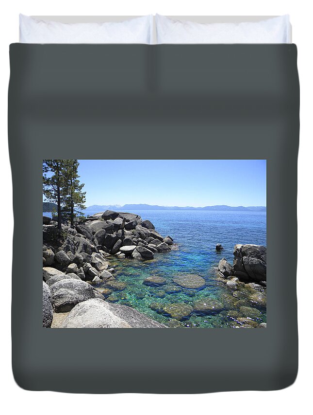 Lake Tahoe Duvet Cover featuring the photograph Boulder Cove On Lake Tahoe by Frank Wilson