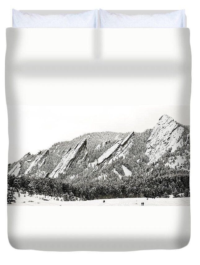 Boulder Duvet Cover featuring the photograph Boulder Flatirons Colorado 1 by Marilyn Hunt