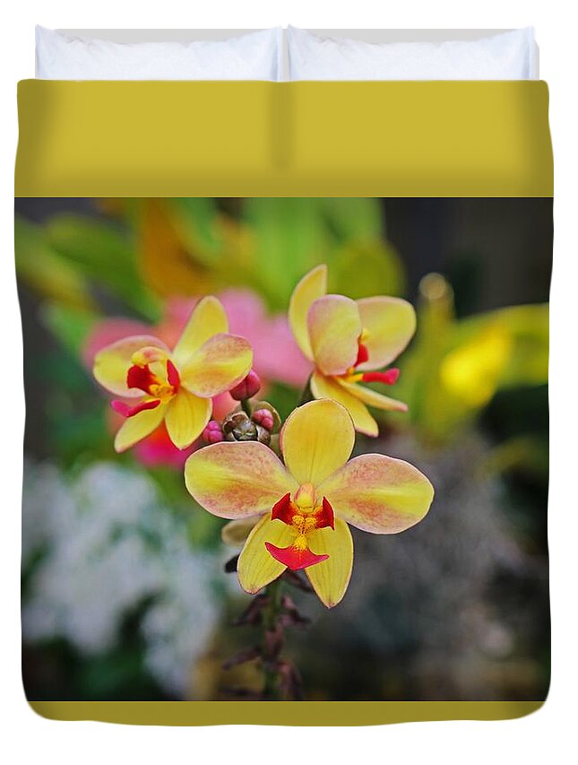 Yellow Duvet Cover featuring the photograph Bound to Love- horizontal by Michiale Schneider