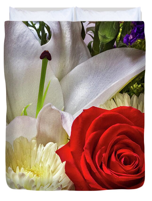 Flower Duvet Cover featuring the photograph Bouquet of Flowers by Bob Slitzan