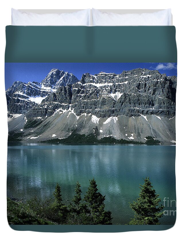 Alberta Duvet Cover featuring the photograph Bow Lake Area by Sandra Bronstein