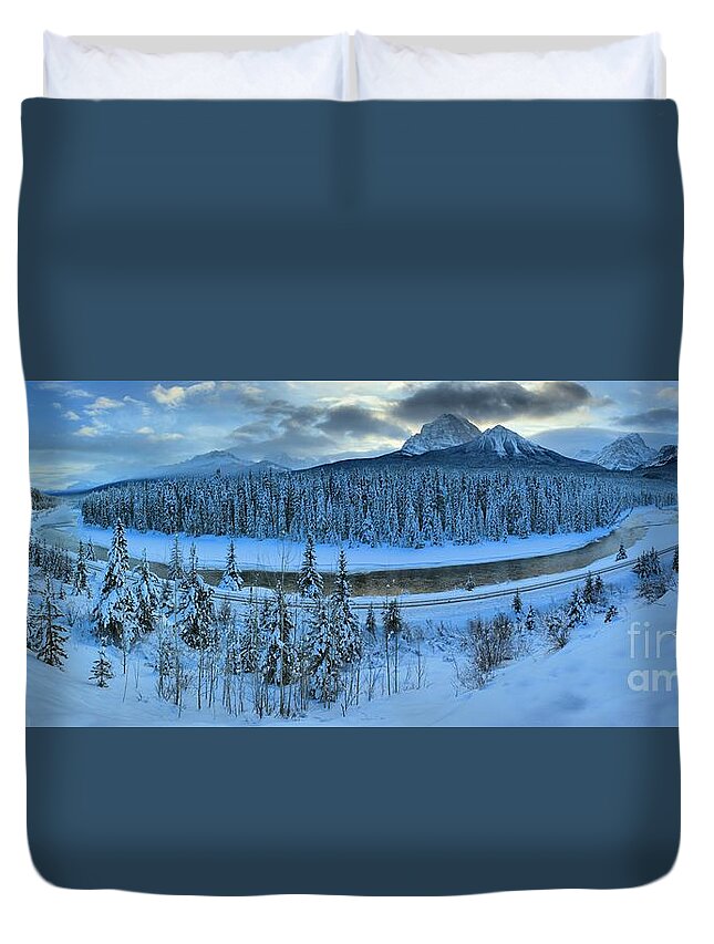 Bow River Duvet Cover featuring the photograph Bow Valley River Giant Panorama by Adam Jewell