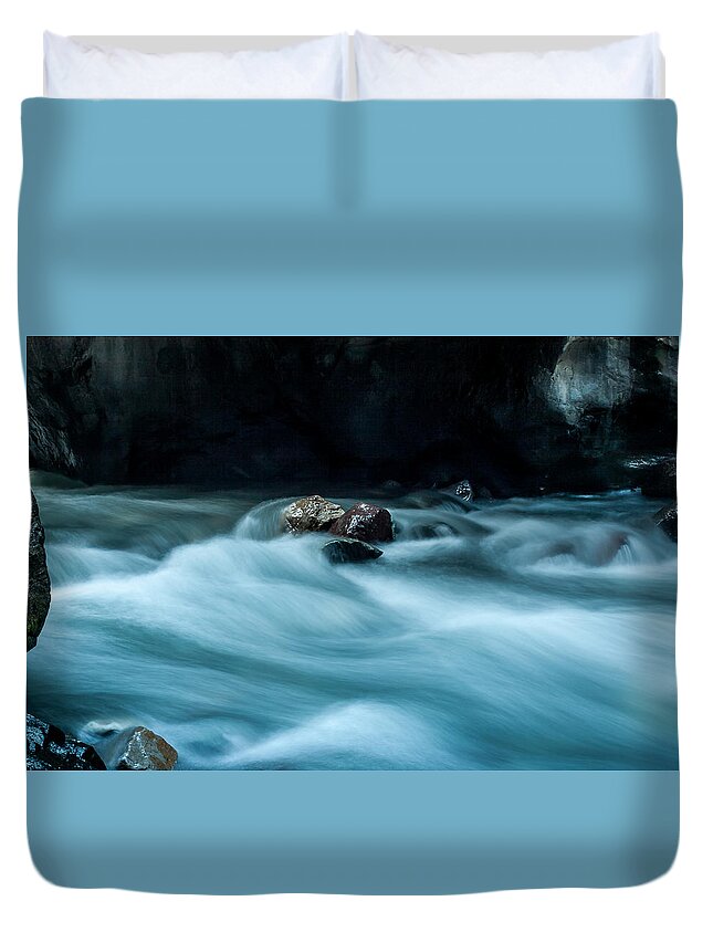 Jay Stockhaus Duvet Cover featuring the photograph Box Canyon Falls by Jay Stockhaus