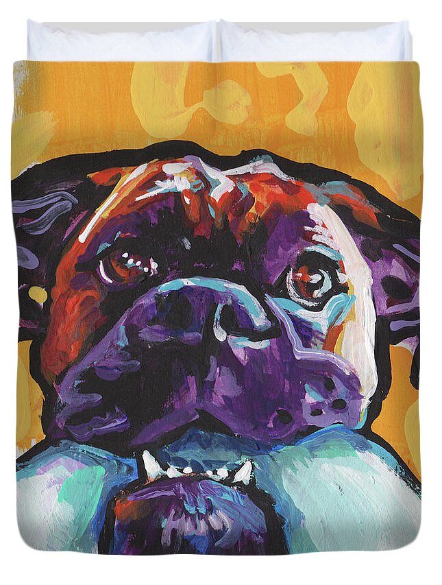 Boxer Duvet Cover featuring the painting Boxy Boxer by Lea