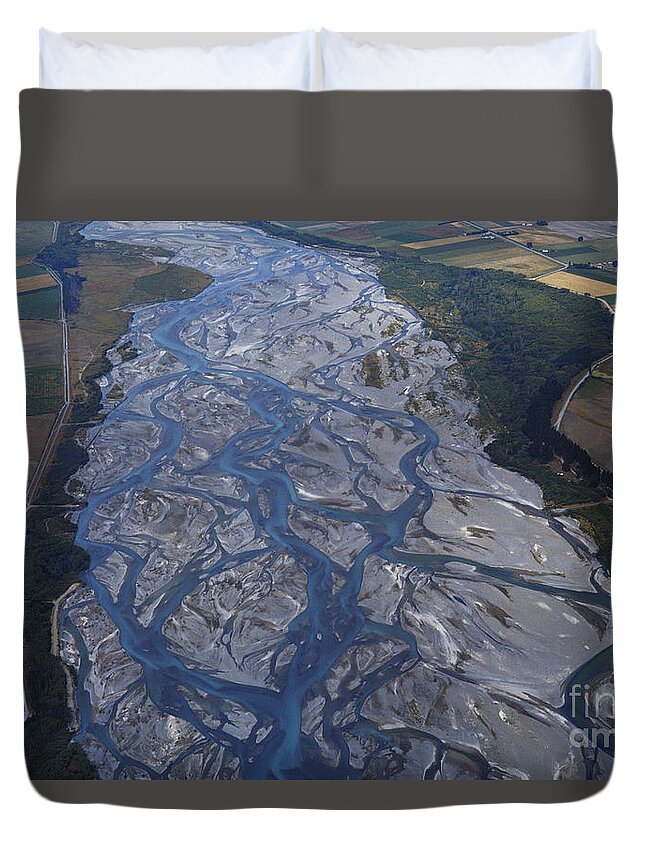 Braided River In New Zealand Duvet Cover For Sale By G R Roberts