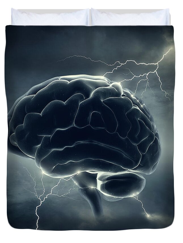 Brain Duvet Cover featuring the photograph Brainstorm by Johan Swanepoel
