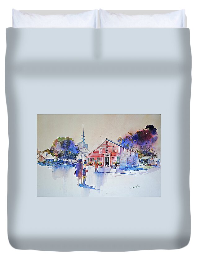 Visco Duvet Cover featuring the painting Bramhall's Corner by P Anthony Visco