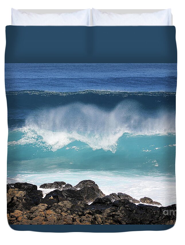 Breaking Waves Duvet Cover featuring the photograph Breaking Waves by Jennifer Robin