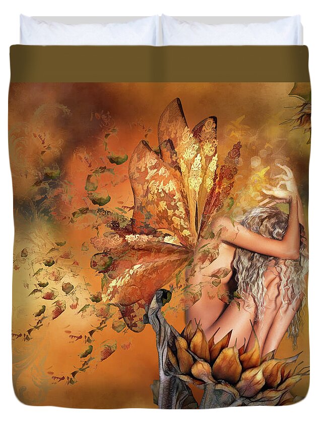 Fall Duvet Cover featuring the digital art Breath Of Autumn by Diana Haronis