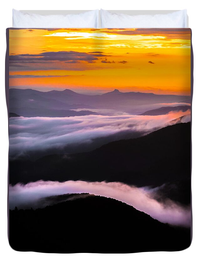 Mountains Duvet Cover featuring the photograph Breatthtaking Blue ridge Sunrise by Serge Skiba