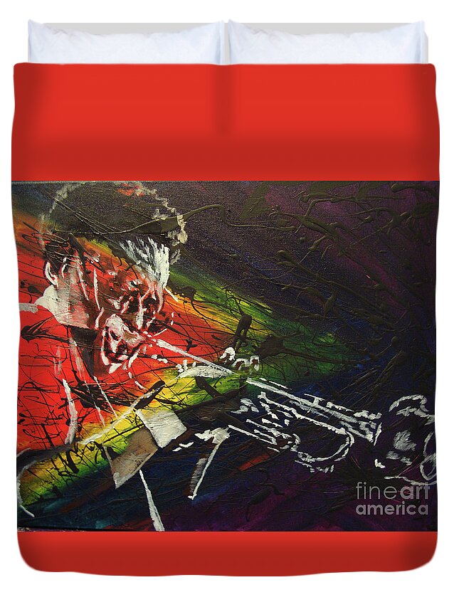 Miles Davis Duvet Cover featuring the painting Brew The Bitch by Stuart Engel