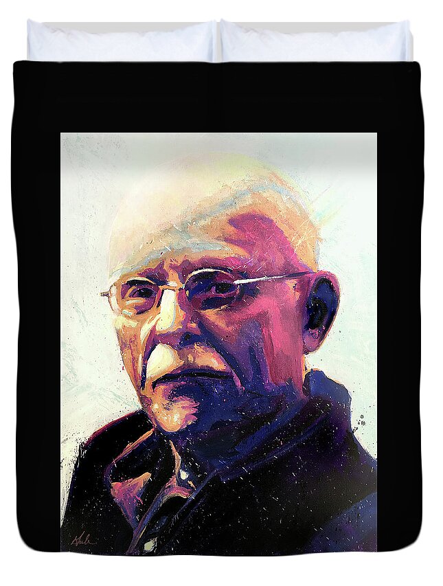 Portrait Duvet Cover featuring the painting Brian by Steve Gamba