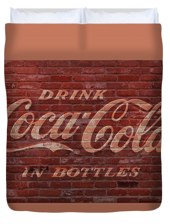 Brick Wall And Coca Cola Duvet Cover For Sale By Athena Mckinzie