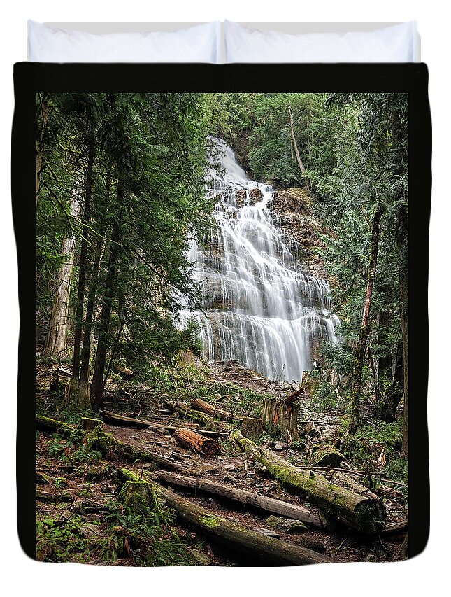 Alex Lyubar Duvet Cover featuring the photograph Bridal Waterfalls by Alex Lyubar