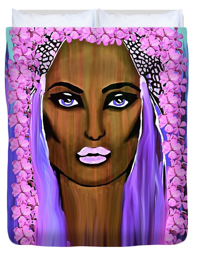 Bride Of The Morning Duvet Cover featuring the painting Bride of the Morning by Saundra Myles