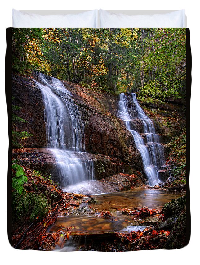 Bridesmaid Duvet Cover featuring the photograph Bridesmaid Falls Autumn by White Mountain Images