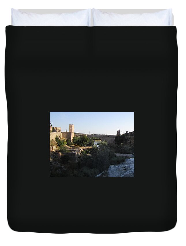 Toledo Duvet Cover featuring the photograph Bridge Across Toledo by John Shiron
