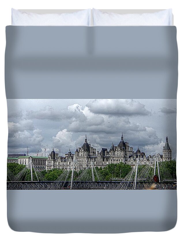 London Bridge Duvet Cover featuring the photograph Bridge Over the Thames by Karen McKenzie McAdoo