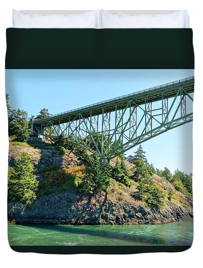 Bridge Duvet Cover featuring the photograph Bridge by Peter Ponzio