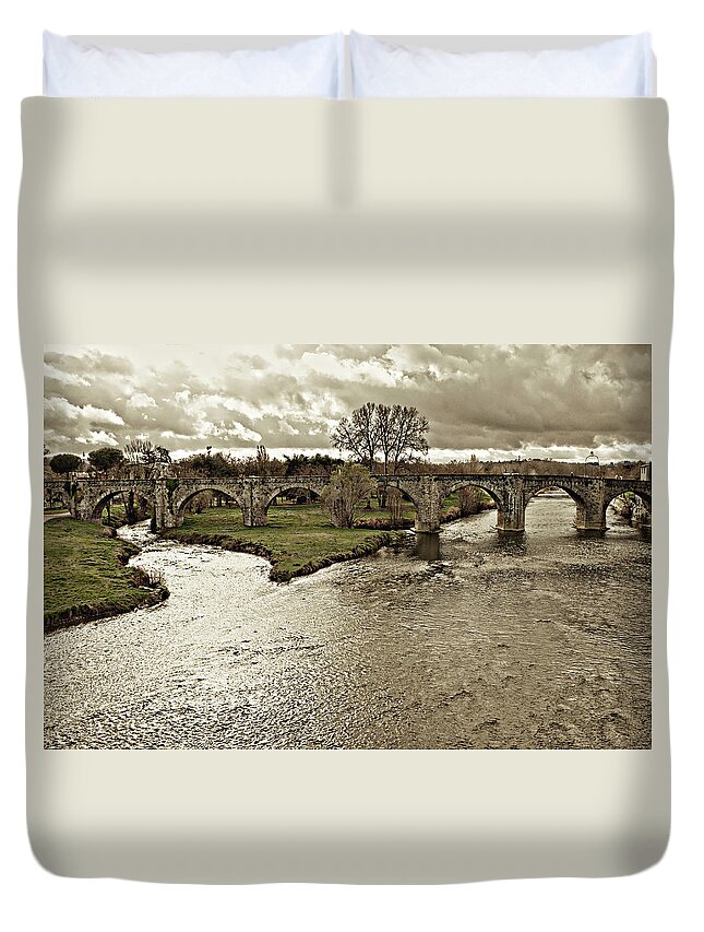Vendres Duvet Cover featuring the photograph Bridge to Vendres by Hugh Smith