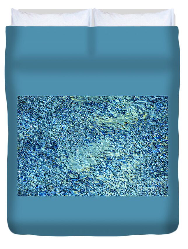 Water Duvet Cover featuring the photograph Bright blue water by Patricia Hofmeester