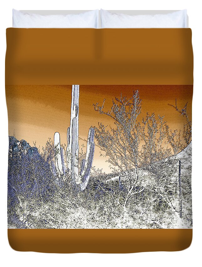 Tucson Duvet Cover featuring the photograph Bright Night in Tucson by Jessica Levant