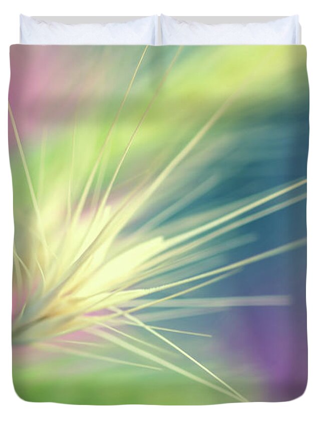 Photography Duvet Cover featuring the digital art Bright Weed by Terry Davis