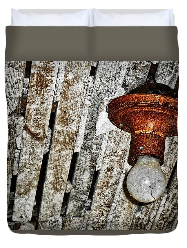 Photography Duvet Cover featuring the digital art Brighton Homestead III by Jeff Iverson
