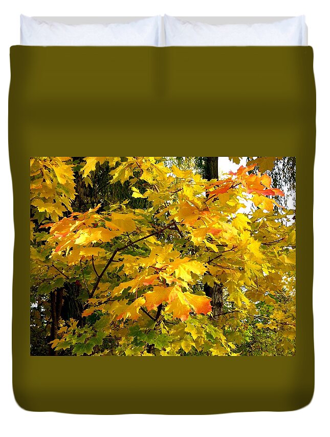 #brilliantmapleleaves Duvet Cover featuring the photograph Brilliant Maple Leaves by Will Borden