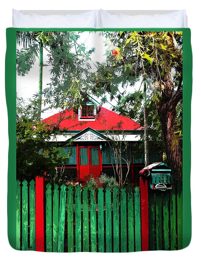 Susan Vineyard Duvet Cover featuring the photograph Brisbane Queenslander by Susan Vineyard
