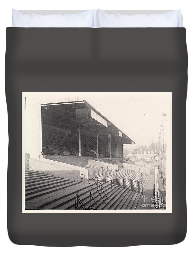  Duvet Cover featuring the photograph Bristol City - Ashton Gate - Williams Stand 1 - October 1964 by Legendary Football Grounds