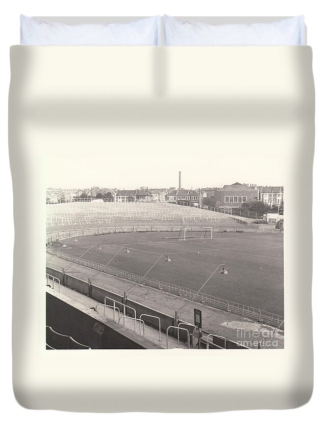  Duvet Cover featuring the photograph Bristol Rovers - Eastville Stadium - East End 1 - October 1964 by Legendary Football Grounds