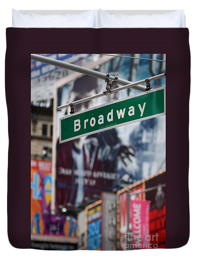 Broadway Duvet Cover featuring the photograph Broadway Times Square New York by Amy Cicconi