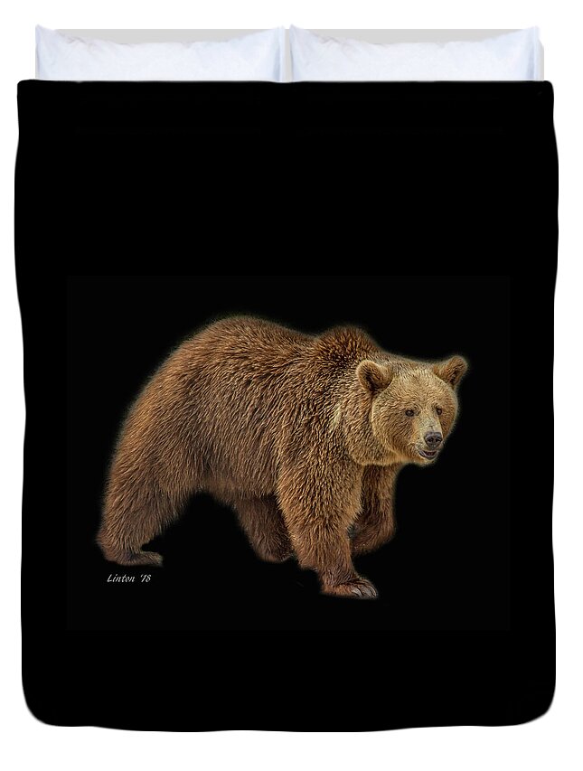 Brown Bear Duvet Cover featuring the photograph Brown Bear 5 by Larry Linton