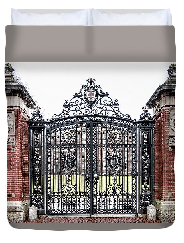 Brown University Duvet Cover featuring the photograph Brown University Gate by Edward Fielding