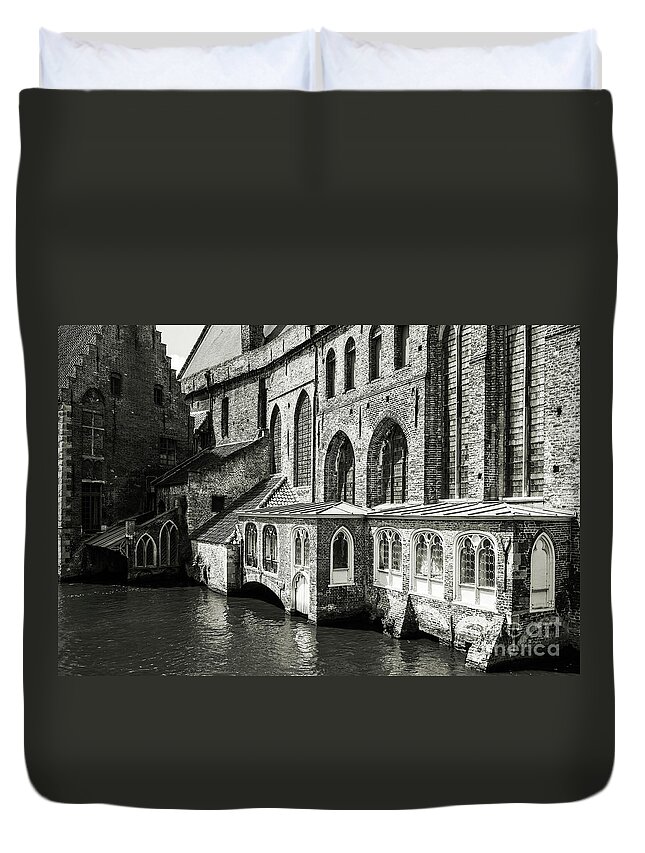 Beautiful Bruges Duvet Cover featuring the photograph Bruges Medieval Architecture by Lexa Harpell