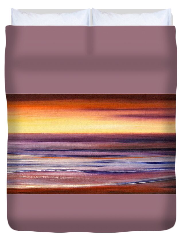 Sunset Paintings Duvet Cover featuring the painting Brushed 2 by Gina De Gorna
