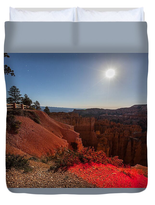 Landscape Duvet Cover featuring the photograph Bryce 4456 by Michael Fryd