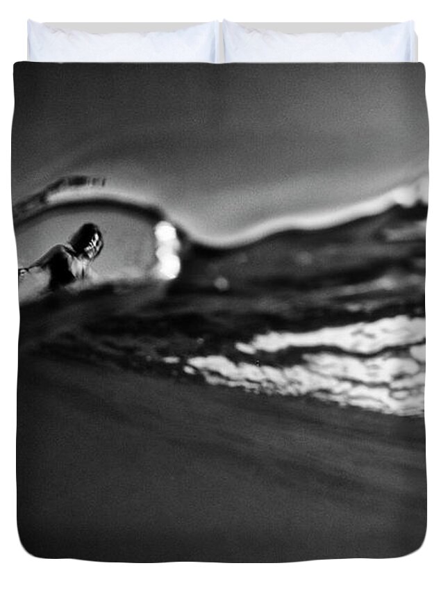 Surfing Duvet Cover featuring the photograph Bubble Surfer by Nik West