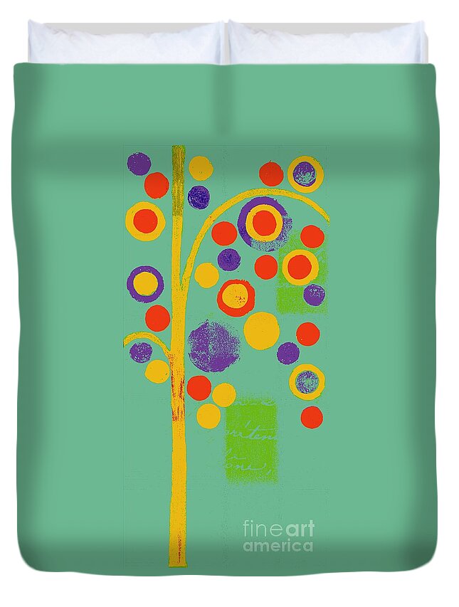 pop Art Duvet Cover featuring the painting Bubble Tree - 290r - Pop 01 by Variance Collections